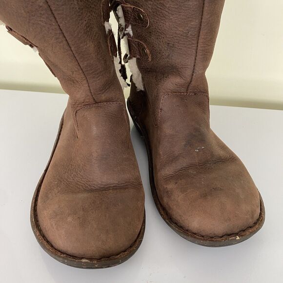Ugg Boots Size 9 Akadia Brown Shearling Lined Winter Boho Cabincore Classic - Picture 7 of 10